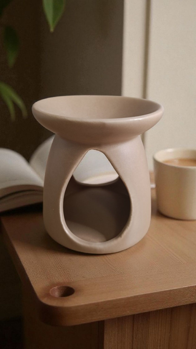 Brûleur de parfum en céramique Taupe 