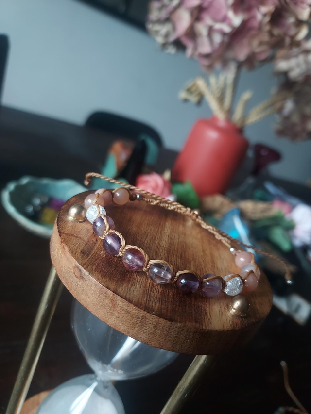 Améthyste Goethite - Cristal de Roche - Pierre de Lune Orange