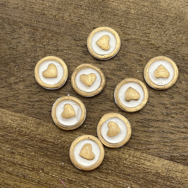 White &amp; gold heart studs