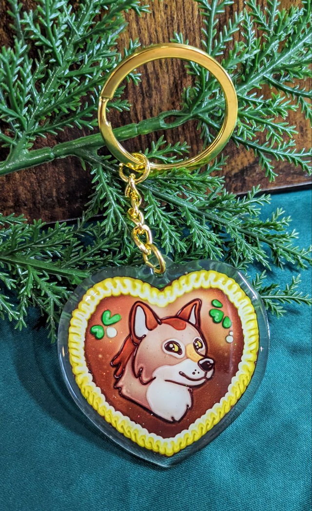 Lebkuchenherz wolf keychain