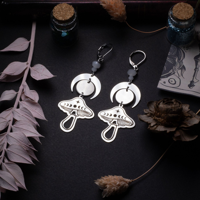 "mushfic" boucle d'oreille champignon 