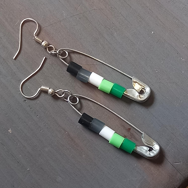 Aromantic Safety Pin Earrings