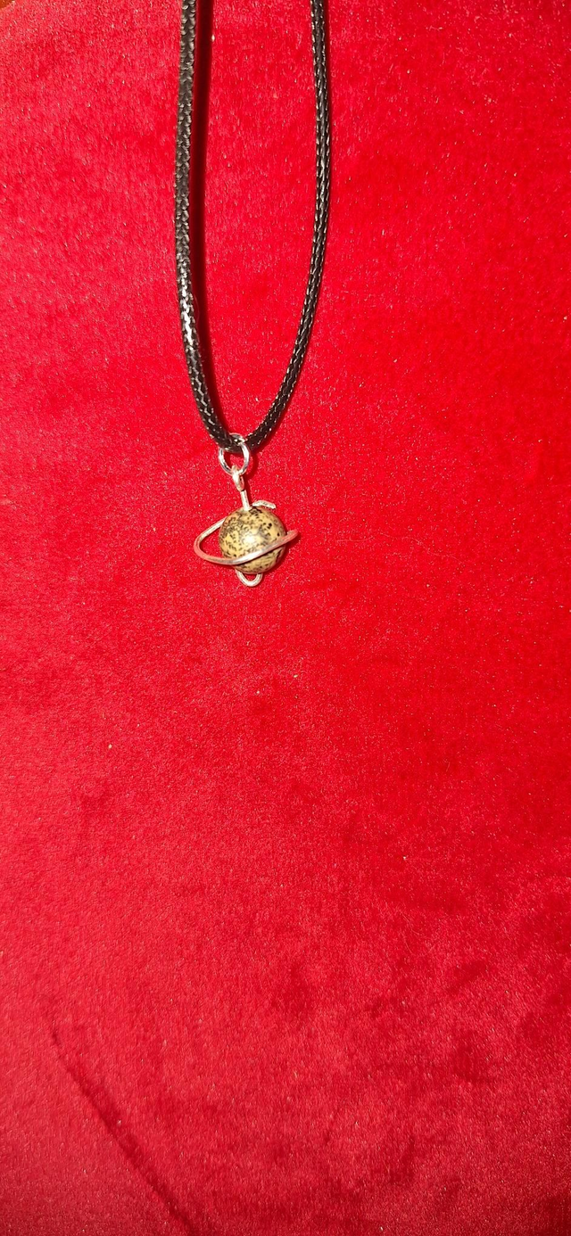 "Planetary lovers" necklace in silver with polychrome jasper