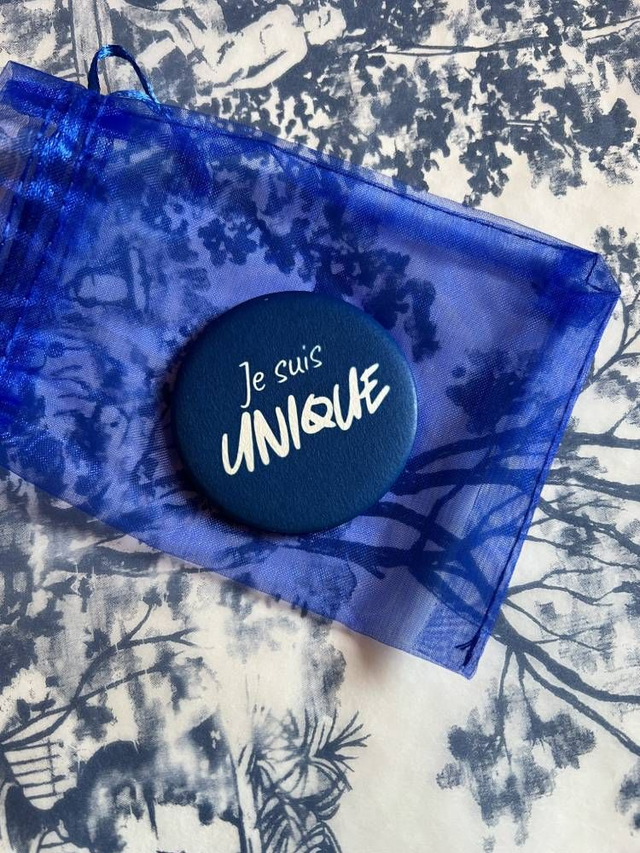Miroir malicieux en cyanotype - "Je suis unique"