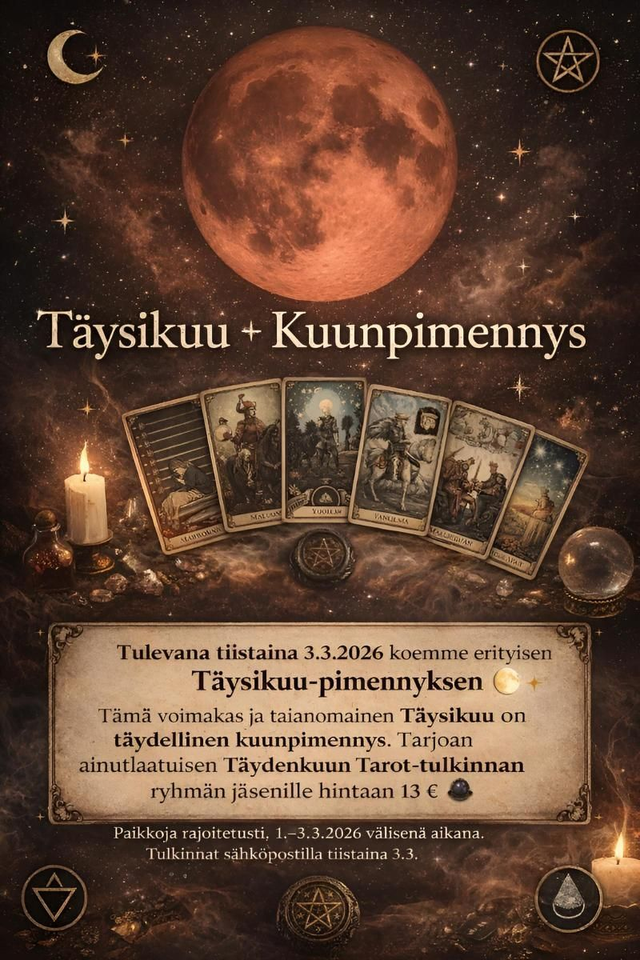 Täydenkuun Tarot tulkinta 3.3.26