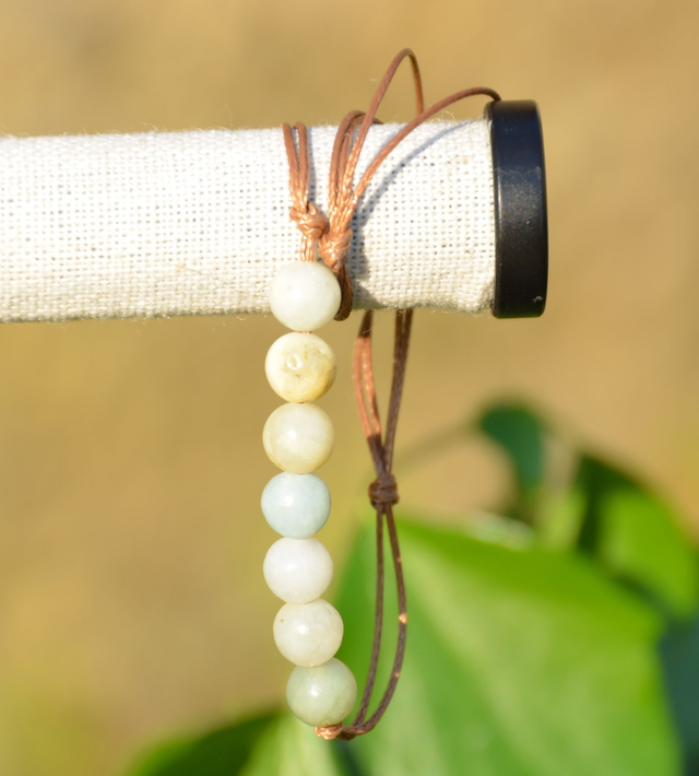 Bracelet amazonite ajustable