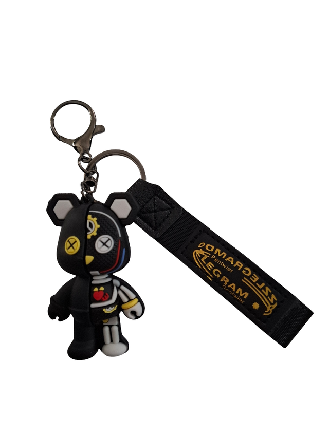Lässiger mechanischer Teddybär Schlüsselanhänger – cooler 3D-Cartoon-Begleiter für Schlüssel, Tasche & Auto