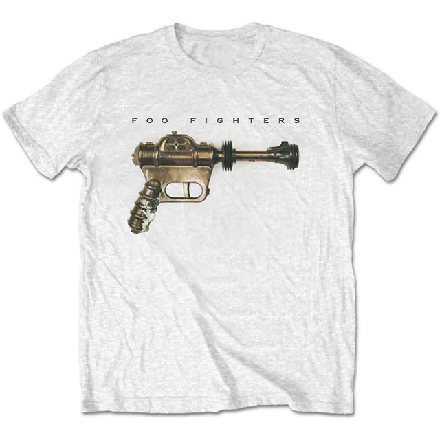 FOO FIGHTERS UNISEX T-SHIRT: RAY GUN (WHITE)