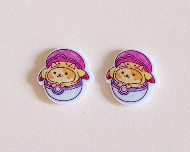 Boucles d’oreilles Pokéball Neko 