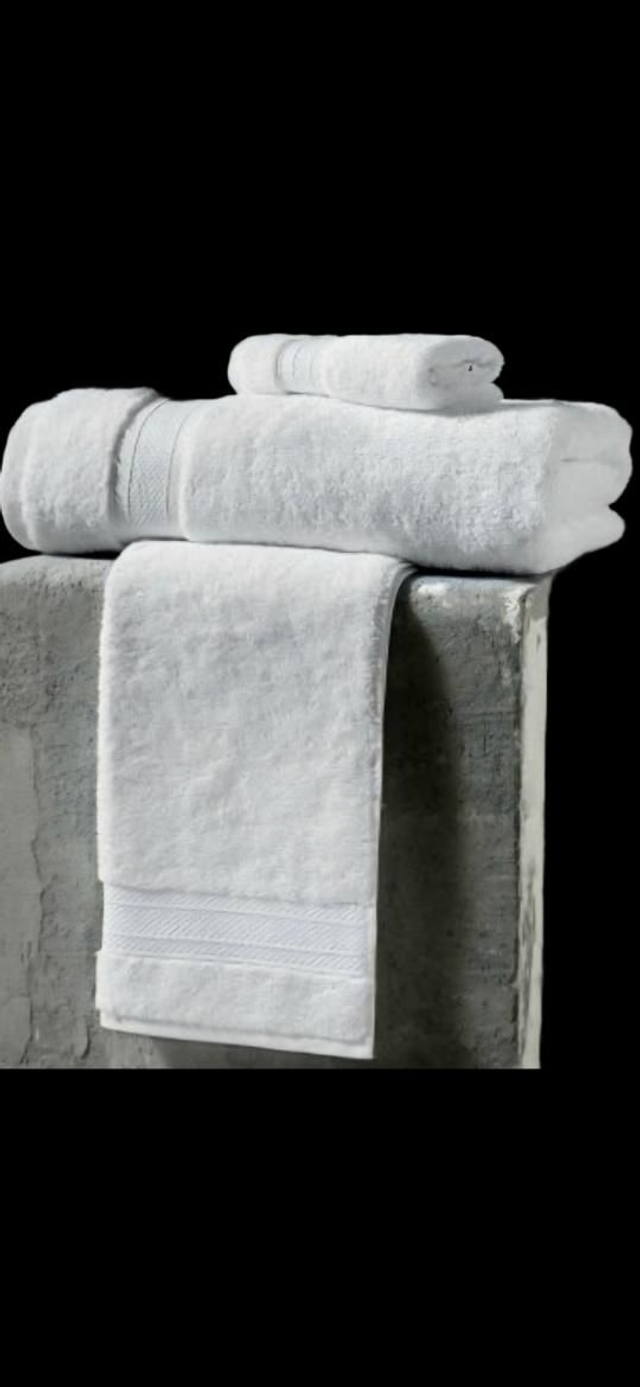 Serviettes 90x200 blanche Lot 3 pièces 