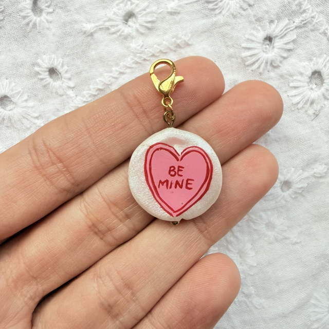 Be Mine Pink Heart Charm