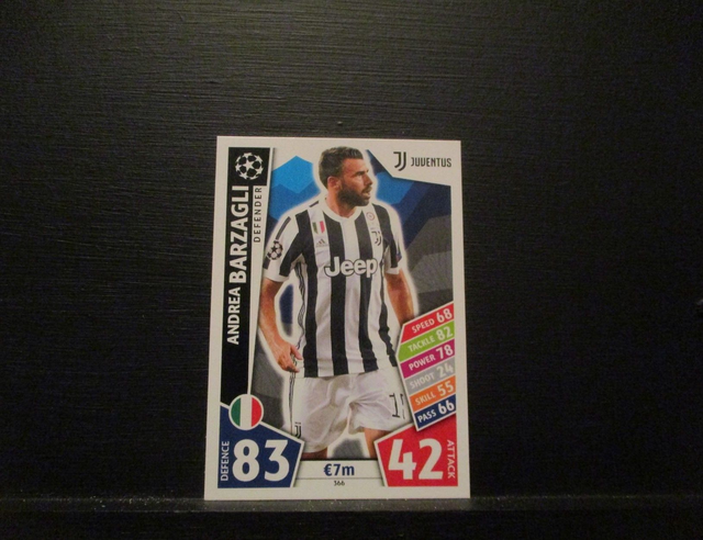 Andrea Barzagli - UEFA Champions League Match Attax 2017/18 Original Trading Card #366