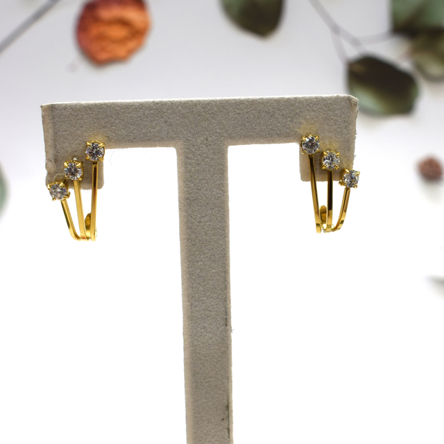 Boucles 3 rangs strass