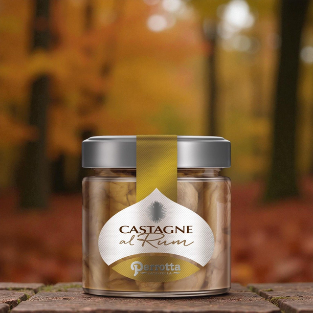 Castagne con sciroppo al rum - Perrotta - 235gr