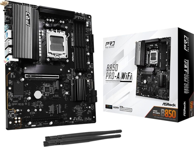 02.2.0131 – Scheda Madre ASRock B850 Pro‑A WiFi – ATX professionale nera con WiFi 7 per Ryzen 7000/8000/9000