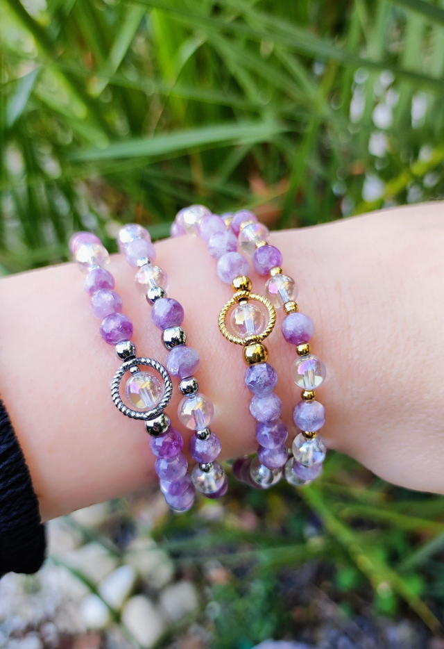 Bracelet "Anxiété" Lépidolite violette