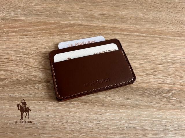 Porte-carte en cuir - Coloris « Chocolat » - Fabriqué à la main en France
