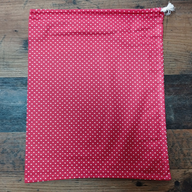 Rouge à pois blanc - Hauteur 37,5 cm x Largueur 30 cm