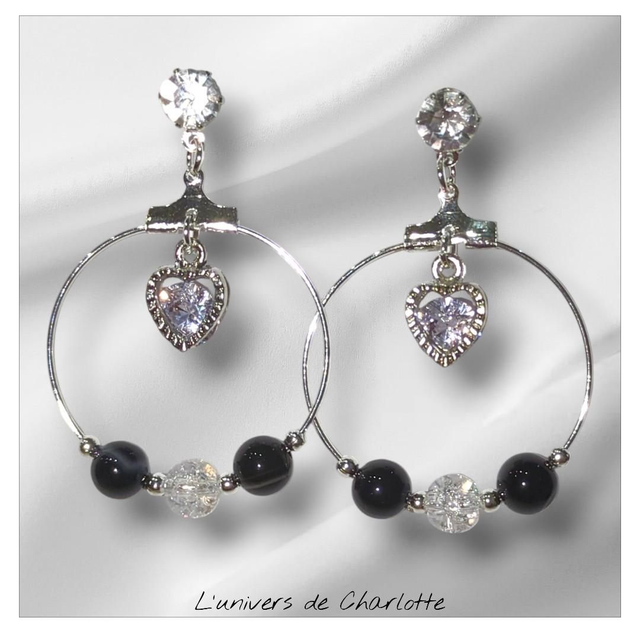 Boucles d&#039;oreilles &quot;Onyx&quot; BO-161