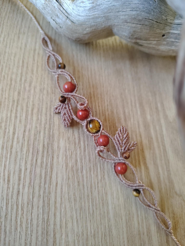Bracelets feuilles en macramé