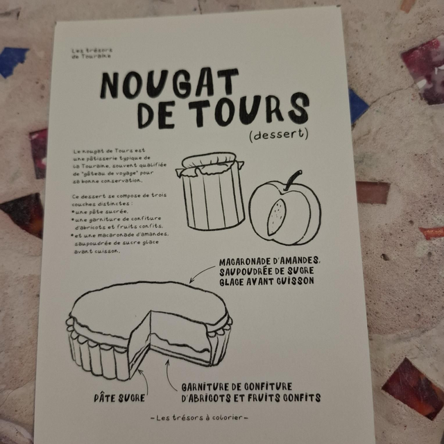 Lale-14 coloriage carte A6 Nougat de Tours 