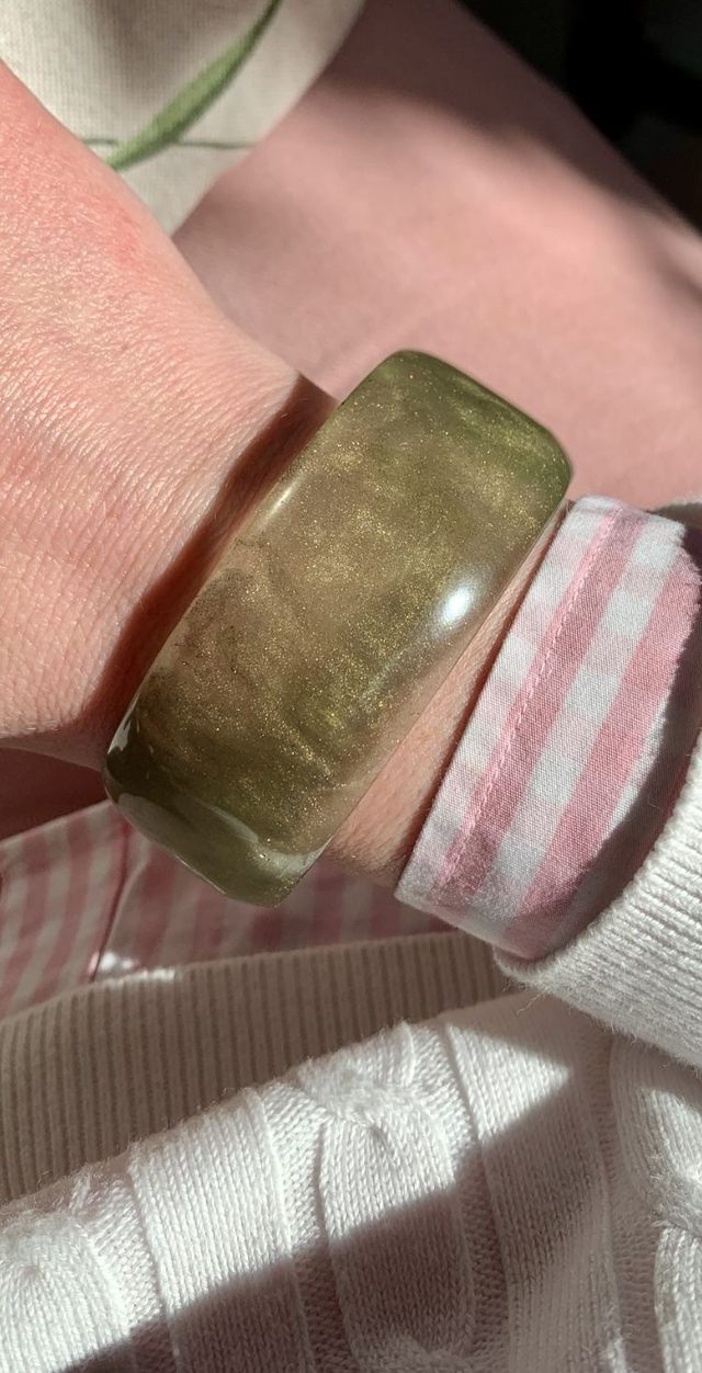 Bracelet Manchette - Vert doré