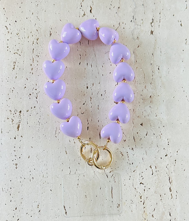 Grote hartjes Telefoonkoort paars