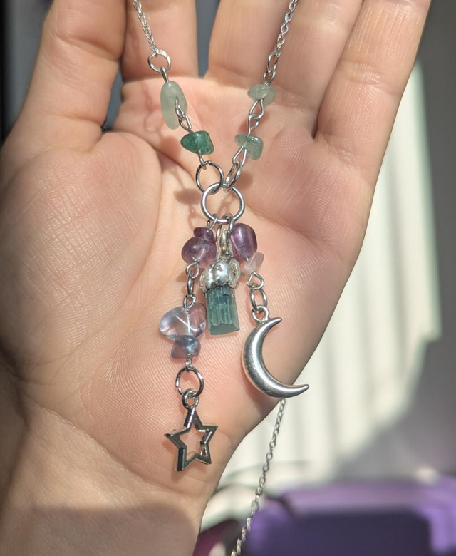 Tourmaline charm necklace 