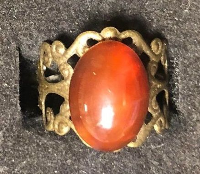 cornaline (bague baroque bronzée) 