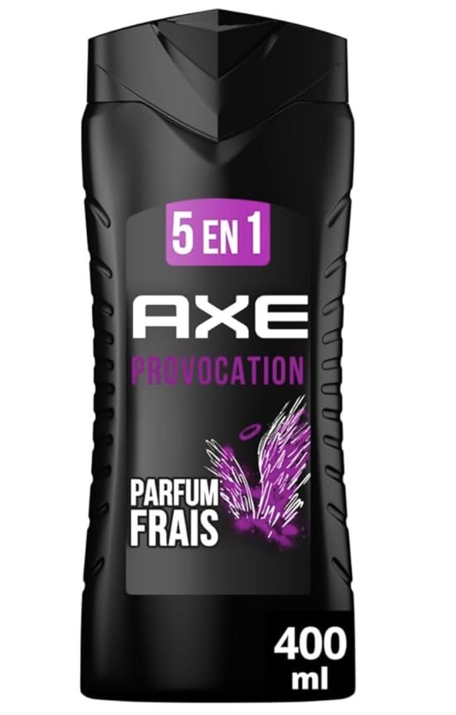 AXE  Gel douche Homme Corps Visage Cheveux Fraîcheur Parfum Noix de coco et Poivre Noir Provocation 5 en 1