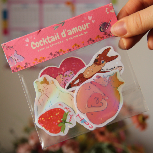 Pack de stickers Cocktails d'amour