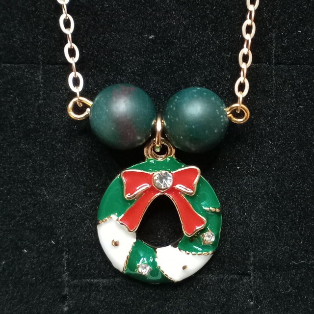 Bloodstone Bead Wreath Necklace