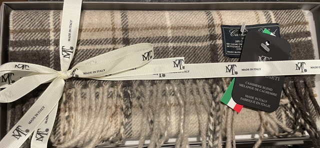 Heren sjaal cashmere 30 x 180cm bruin geruit