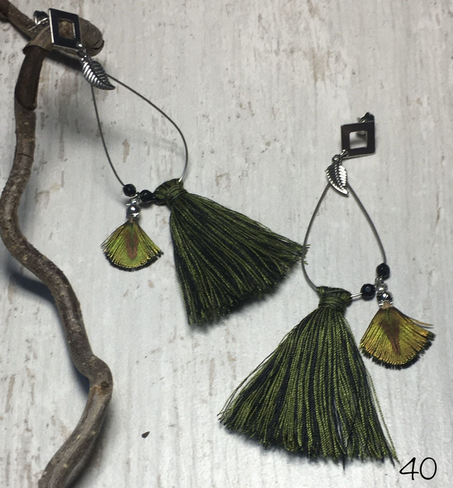💚 Boucles d&#039;oreilles Pompon ! – Réf. 40 