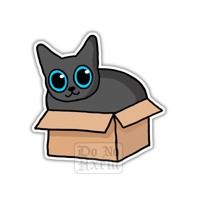 Cat In A Box Sticker