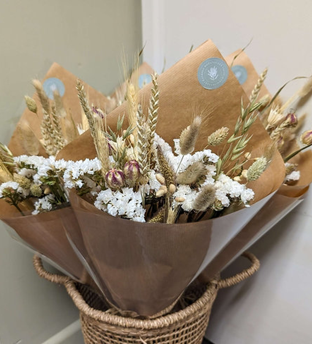 White Dried Flower Bouquet