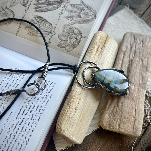 Pendentif organique Labradorite  