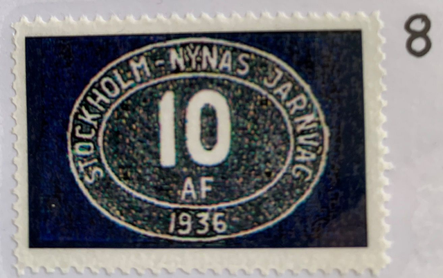 Brevfrimärke 8  - Lokskylt ÄF 10