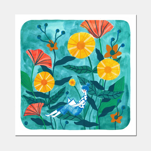 Carte postale "Rêve de printemps bleu"