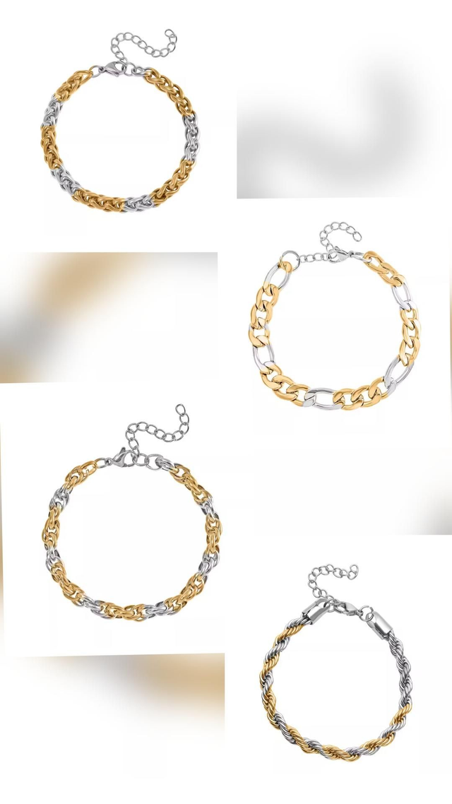 Gorgeous Anti-tarnishing Two Tones Bracelets