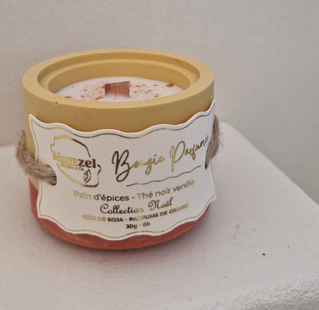 Bougie Végétale 30g - 6h - COLLECTION NOËL - Pain d'épices, Thé noir vanille
