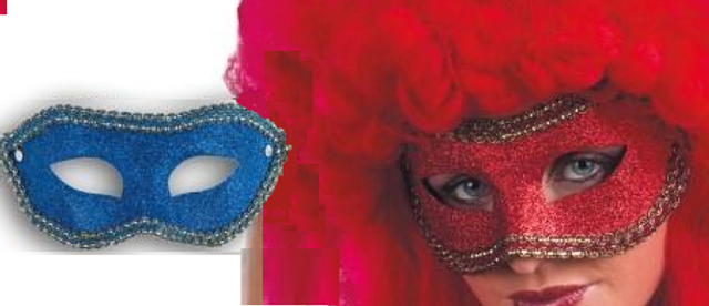 MASCHERA PLASTICA CON GLITTER