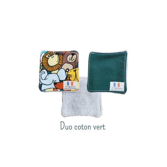 Duo de coton lavable & réutilisable – fait main avec amour