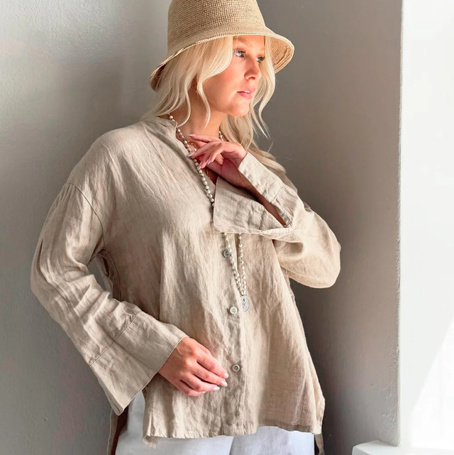 Margot linen shirt, cashmere