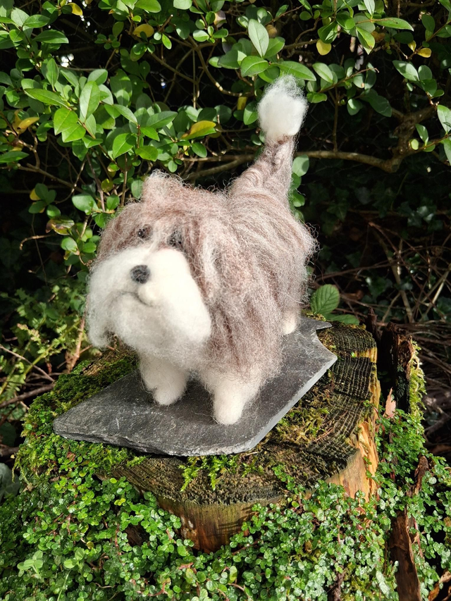 Needle Felt Large Bearded Collie