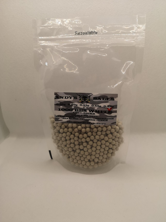 0.45g ivory airsoft bbs bag of 1000