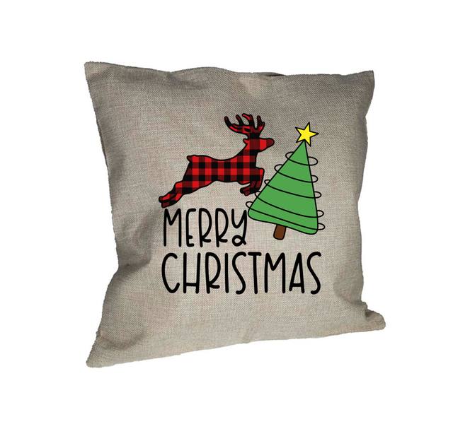 Burlap Cushion - Merry Christmas