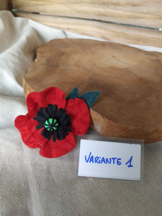 Pince à cheveux crocodile coquelicot