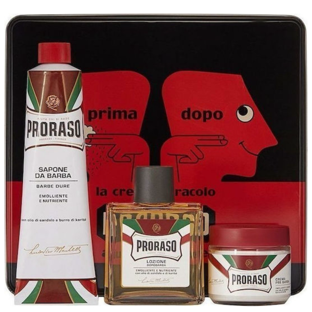 Proraso Σετ Περιποίησης για Γένια Prima e Dopo με Sandalwood Pre-shave Cream 100ml, Shaving Cream 150ml, After Shave Lotion 100ml 7004327003617