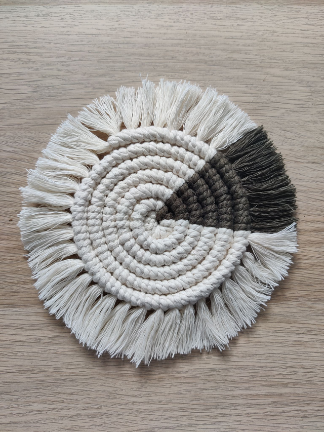 Sous-verre - Bicolore - Ecru et kaki